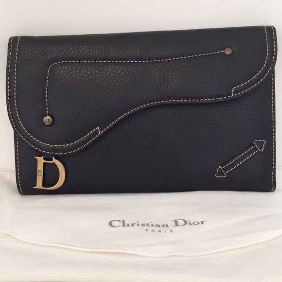 NWOT DIOR Baudrier Vintage Brown Leather XL Saddle Bag and Wallet Matching Set - Picture 5 of 15